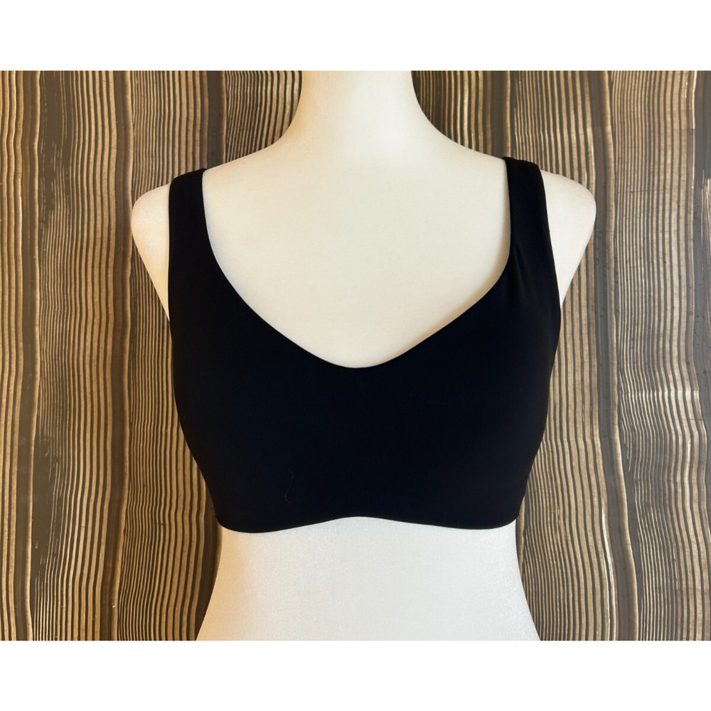 Spanx Flex Feel Low Impact Sports Bra Very Black Activewear Gym Workout Sz XS